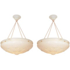 Pair of Alabaster Light Fixtures