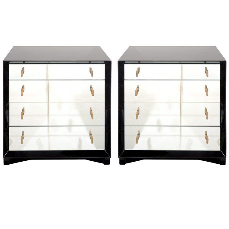 Pair of Outstanding Modernist Chests Designed by James Mont