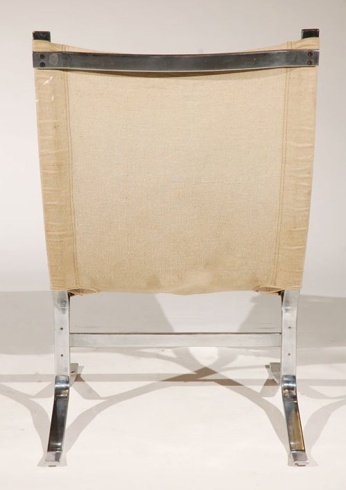 Norwegian A Chrome Sling Chair in the Style of Ingmar Relling