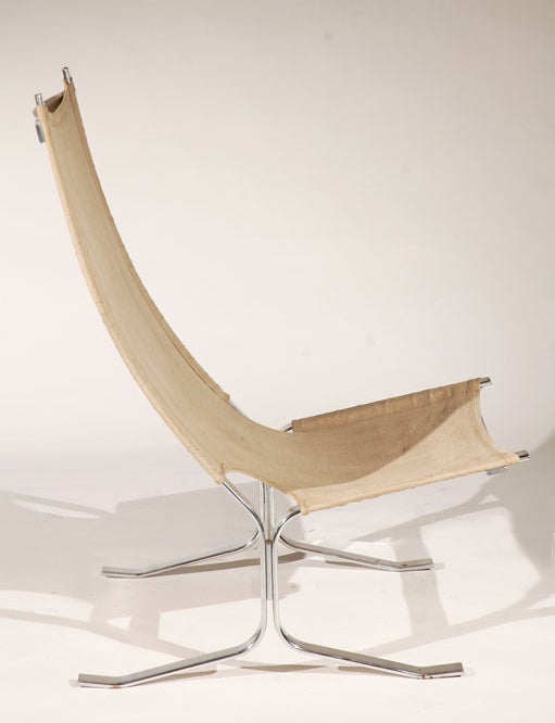 Mid-20th Century A Chrome Sling Chair in the Style of Ingmar Relling