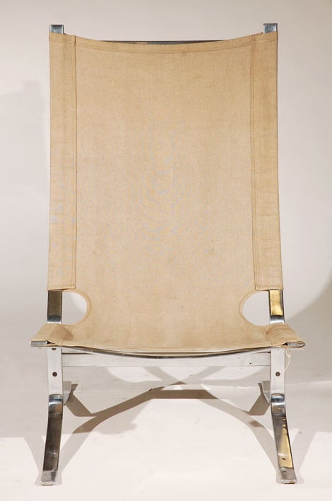 A Chrome Sling Chair in the Style of Ingmar Relling 1