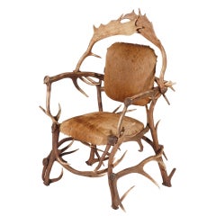 Rare Authentic 1980s Antler Armchair