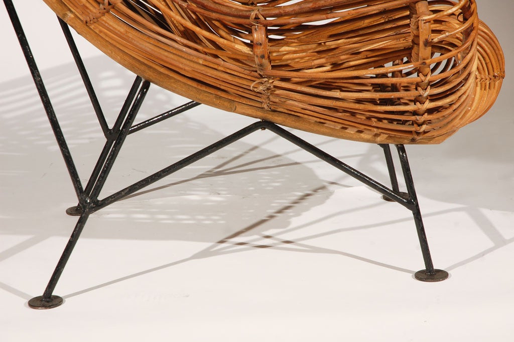 A Rattan Lounge Chair in the Style of Franco Albini 2