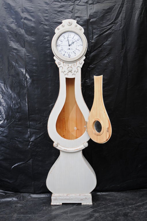 Birch Gustavian  Floor  Clock