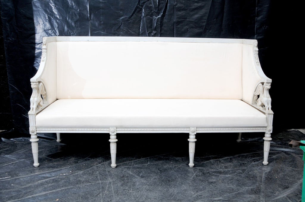 Gustavian  Upholstered  Back  Settee