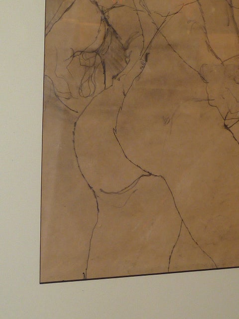 Academic Male Nude Pencil on Paper Framed 3