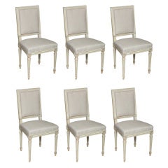 A Set Of Six Louis XVI Style Dining Chairs