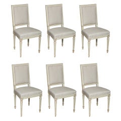 Vintage A Set Of Six Louis XVI Style Dining Chairs