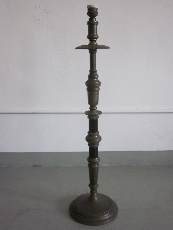 Pair of French Midcentury Neoclassical Candlestick Form Table Lamps, 1930 For Sale 2