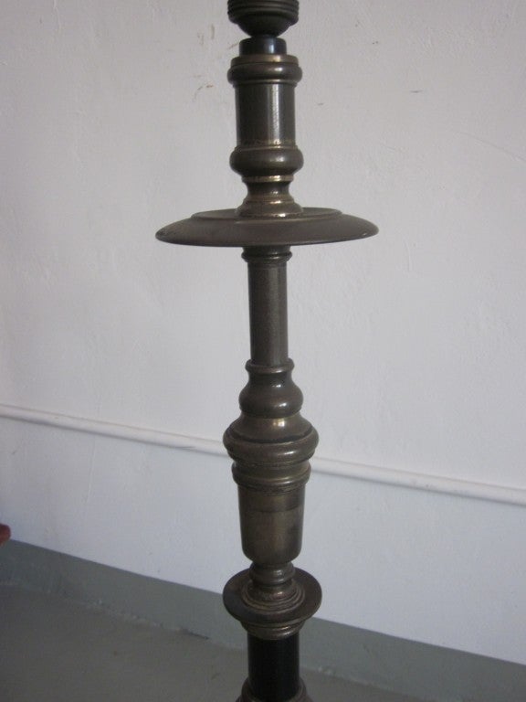 Pair of French Midcentury Neoclassical Candlestick Form Table Lamps, 1930 For Sale 5