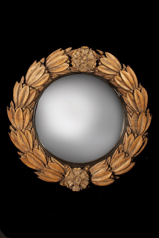 English Laurel Wreath Convex Mirror