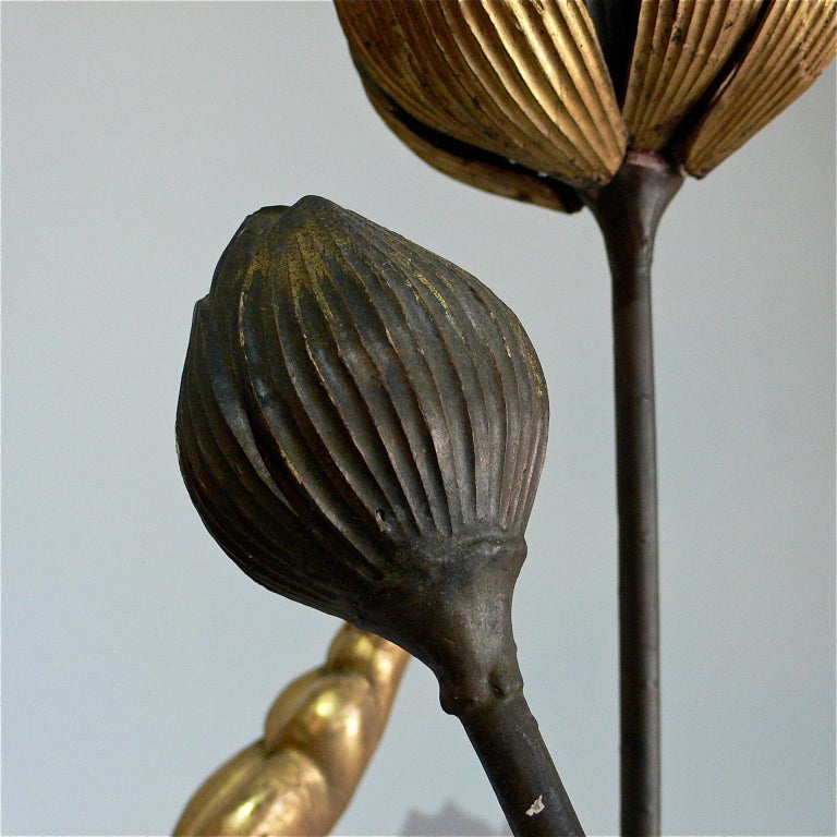 Antique Temple Flowers in Glazed Ceramic Jar