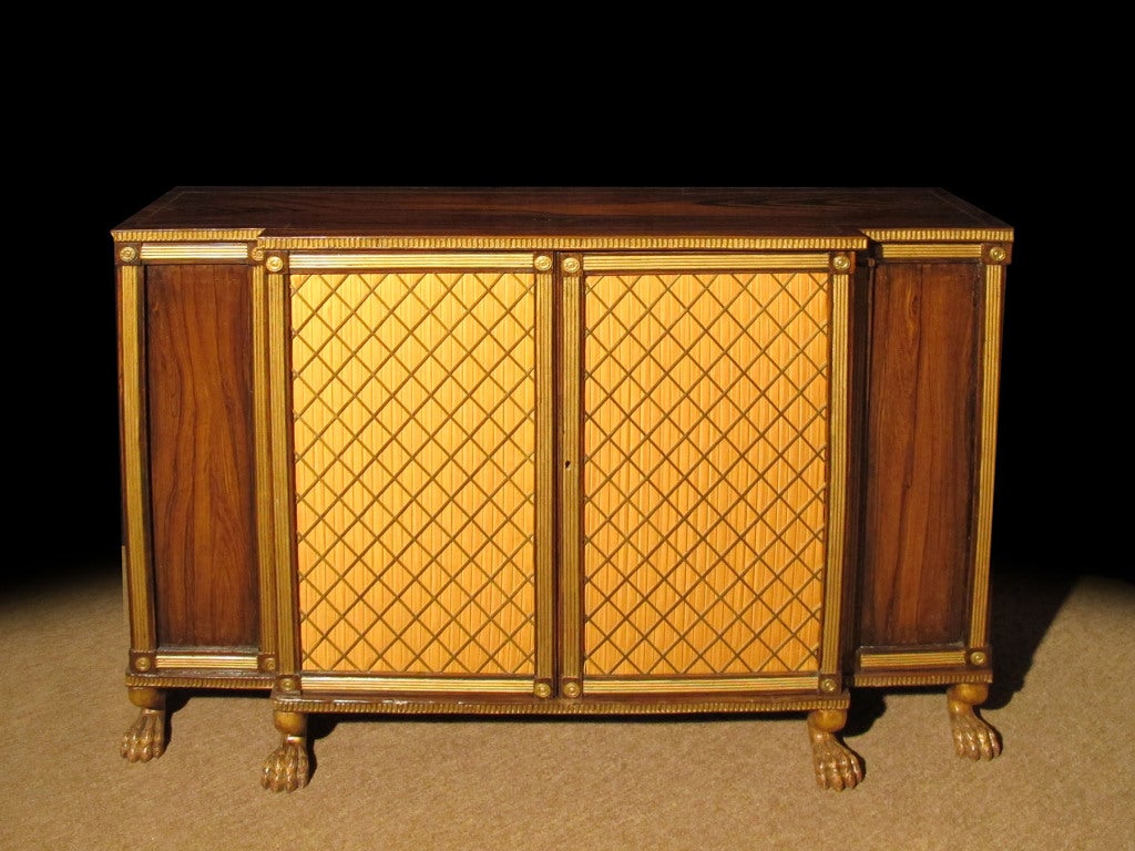 19th Century Stylish Pair Regency Rosewood Side Cabinets. English C 1815
