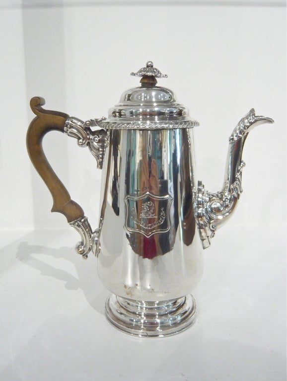 English Victorian Armorial Sheffield Coffee Pot For Sale 6
