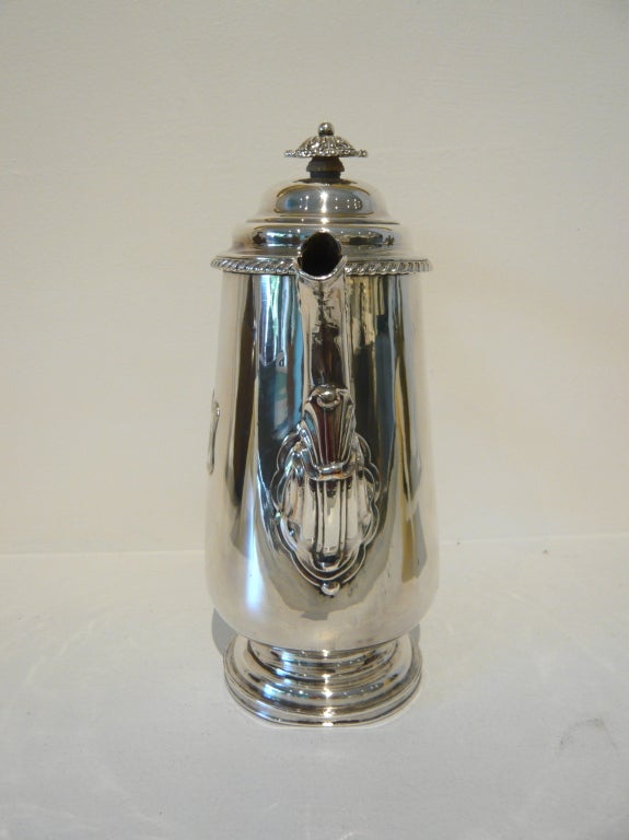 Silver English Victorian Armorial Sheffield Coffee Pot For Sale