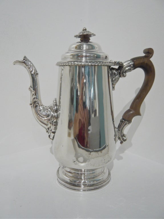 English Victorian Armorial Sheffield Coffee Pot For Sale 1