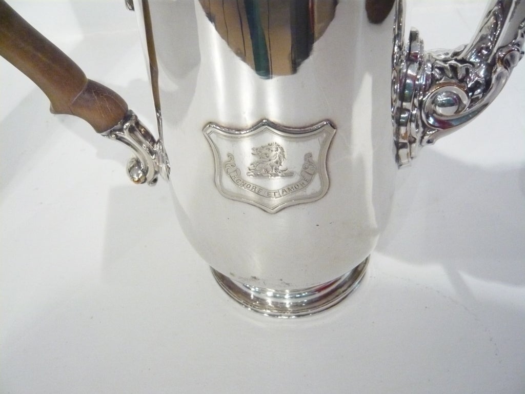 English Victorian Armorial Sheffield Coffee Pot For Sale 5