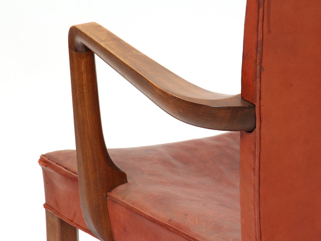 Mid-20th Century High Back Barcelona Chair by Kaare Klint for Rud Rasmussen