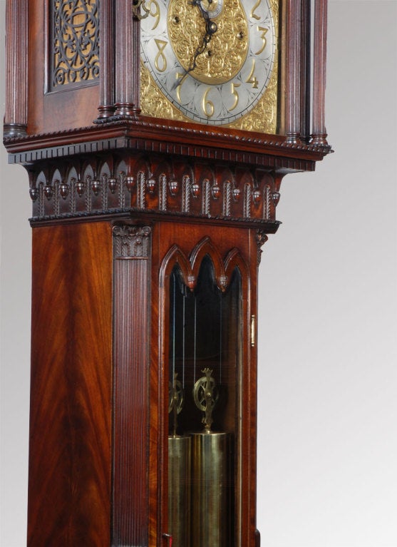 Chippendale Revival Mahogany Exhibition Clock 2