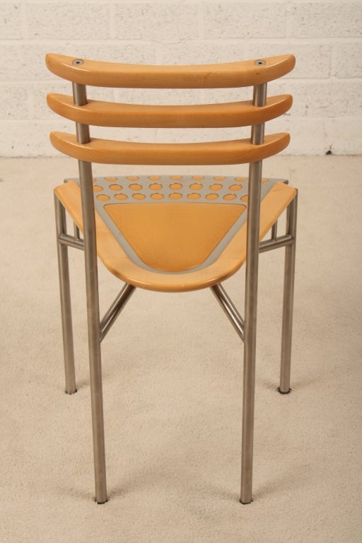 Swiss  Zumsteg Leather and Iron-steel Chairs 2