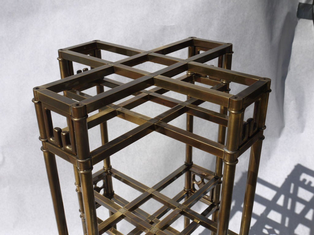 American Architectural Patinated Brass Pedestal by Mastercraft