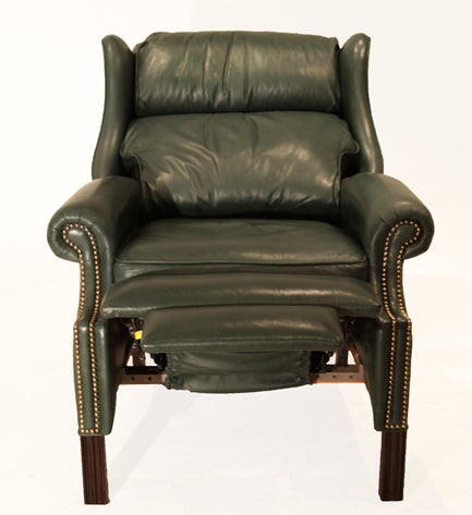 olive green leather recliner