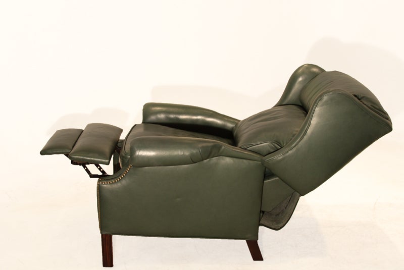 wing back leather recliner