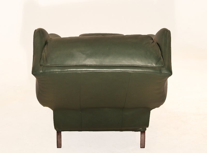 American Wingback Chippendale Leather Recliner