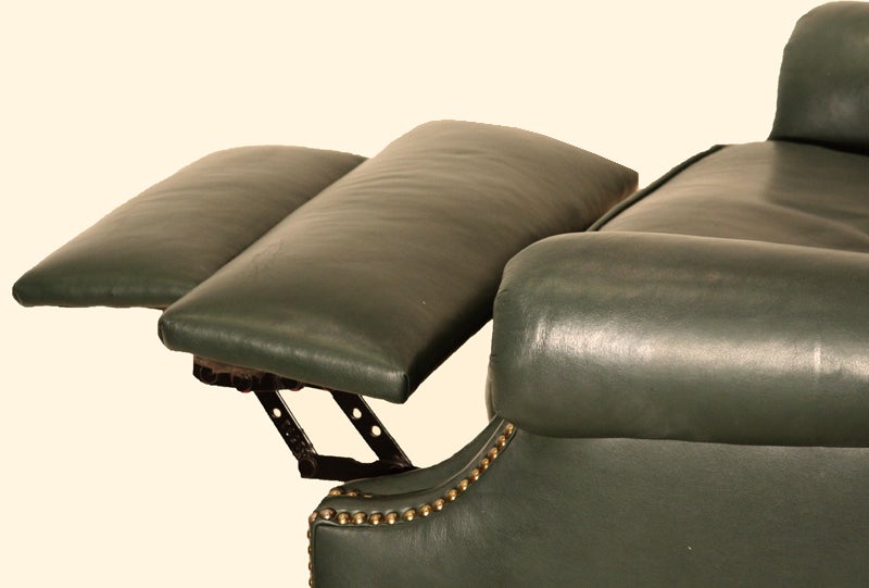 Wingback Chippendale Leather Recliner 1
