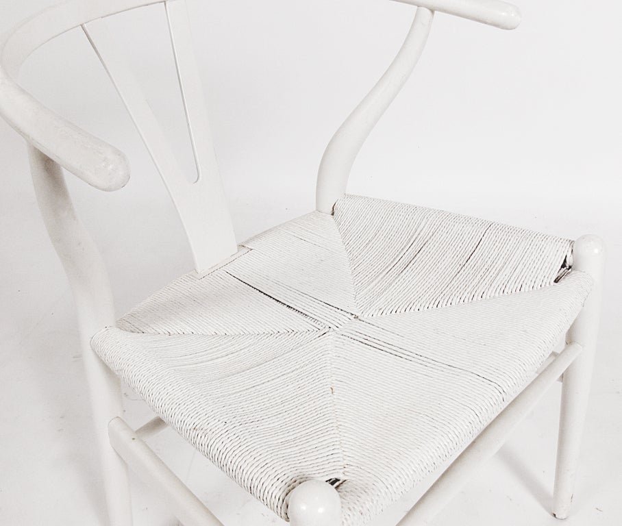 Danish Hans Wegner Wishbone Dining Chairs In White