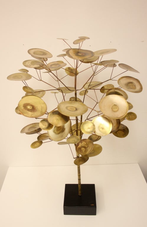 Curtis Jere 1968 Brass Rain Drop Tree Sculpture 3