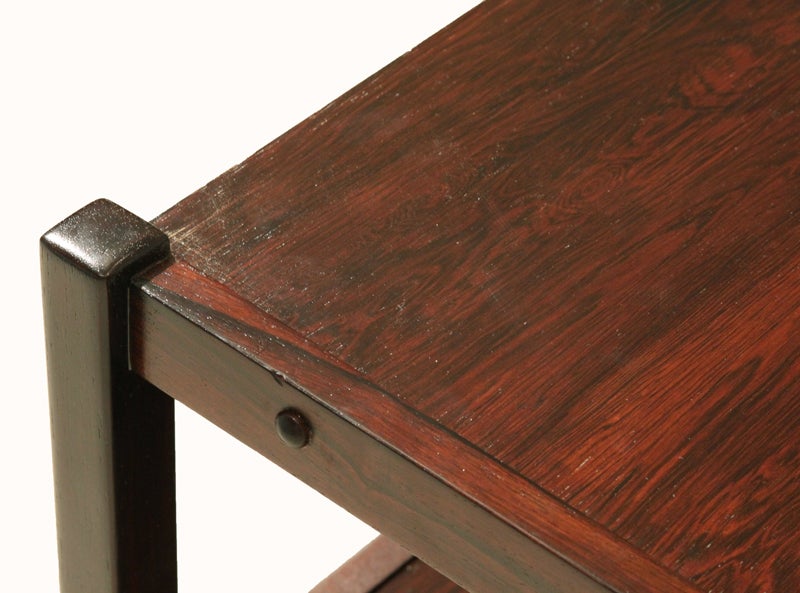 Wood Mid-Century Brazilian Hardwood Side Tables by Celina Moveis  For Sale