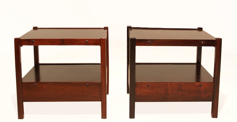 Mid-Century Brazilian Hardwood Side Tables by Celina Moveis  In Good Condition For Sale In Los Angeles, CA