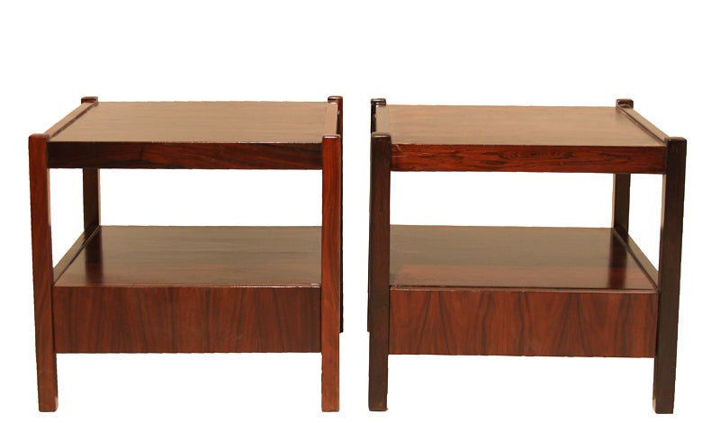 Mid-20th Century Mid-Century Brazilian Hardwood Side Tables by Celina Moveis  For Sale