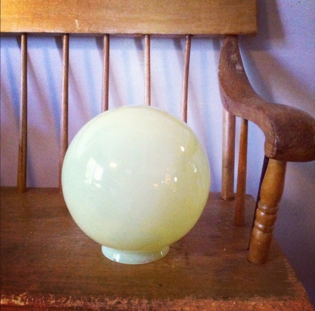 American Large Vaseline Glass Globe Light