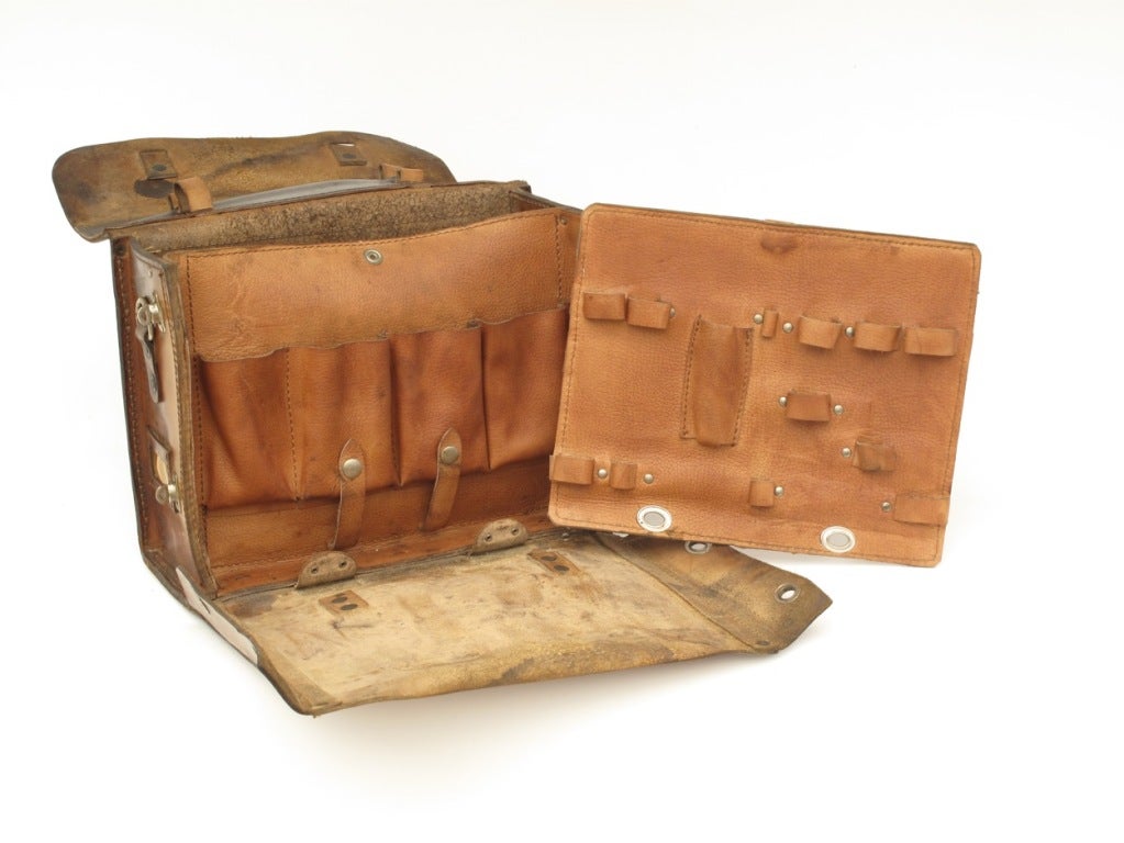 Brown Leather Craftsman Tool Case Satchel 2