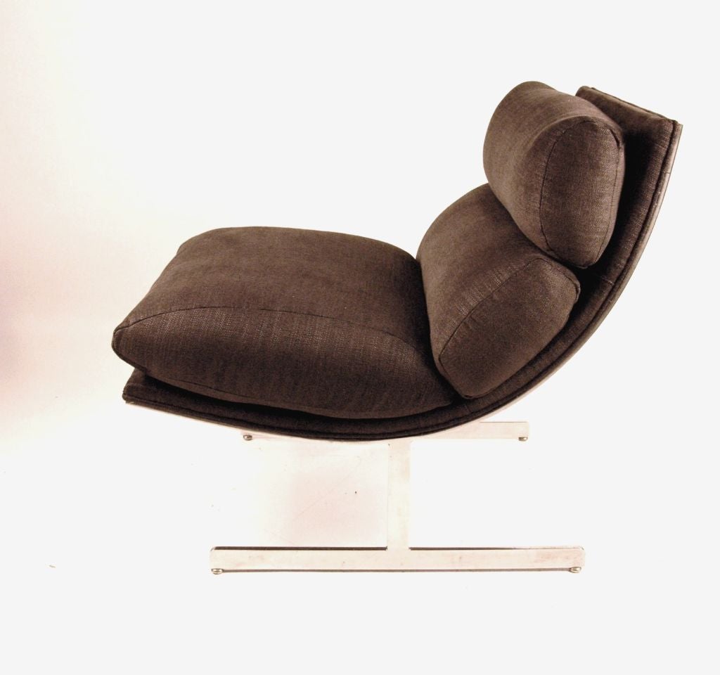 American Sloped Steel Lounge Chair By Kipp Stewart