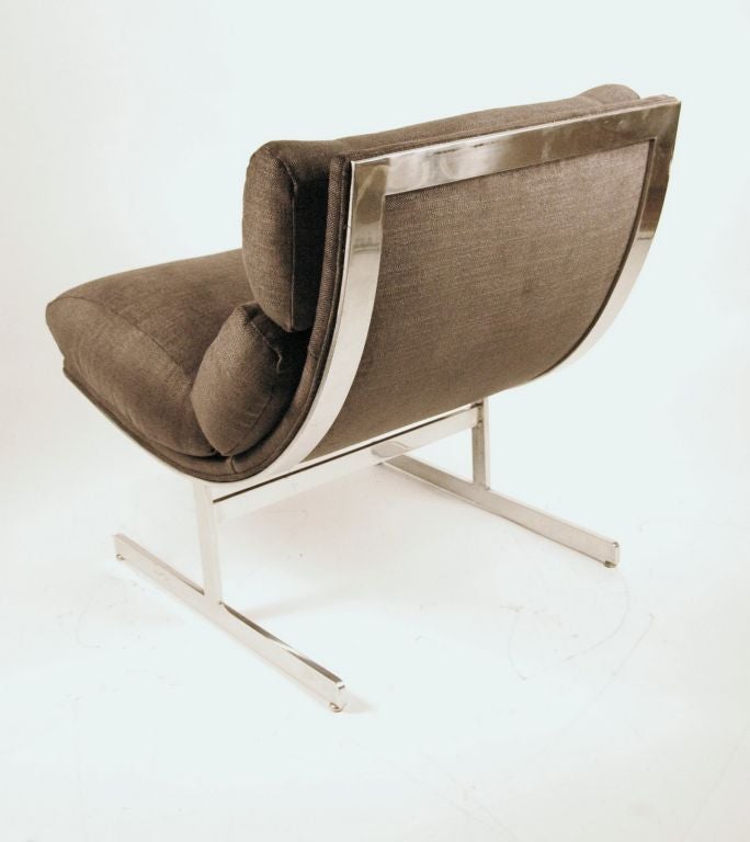 20th Century Sloped Steel Lounge Chair By Kipp Stewart