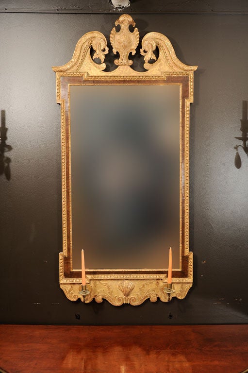 Giltwood Fine George II Parcel-Gilt Mirror