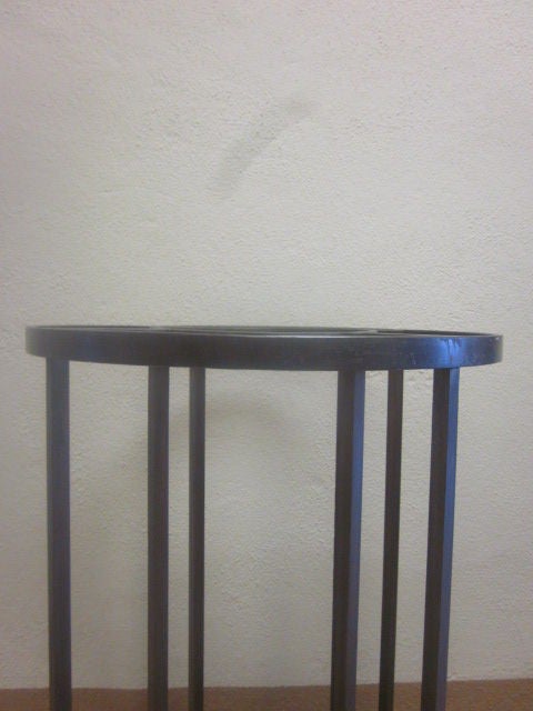 20th Century Custom French Mid-Century Modern Style Wrought Iron Circular Table Base For Sale