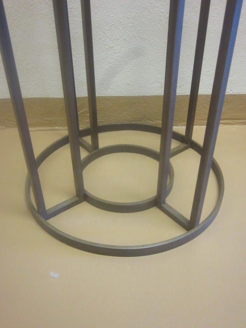 Custom French Mid-Century Modern Style Wrought Iron Circular Table Base For Sale 1