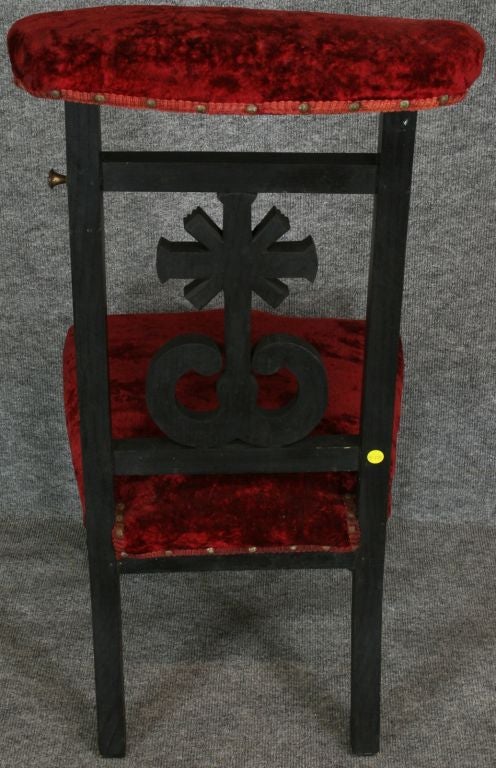 Antique Prie Dieu Prayer Chair Kneeler Cross Petitjean For Sale 3