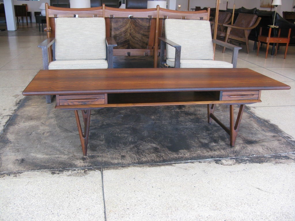 Danish E. W. Bach Rosewood Coffee Table / Media Stand