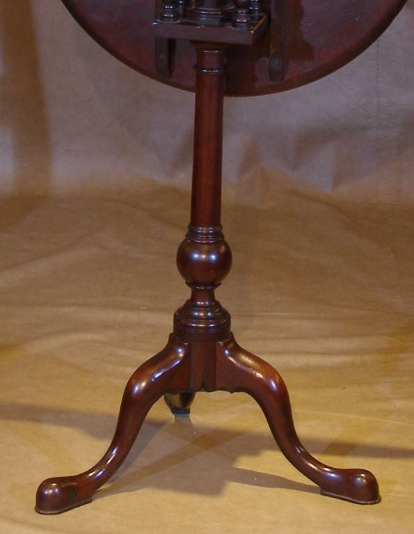 American 18th Century Philadelphia Mahogany Tip and Turn Candle Stand 1