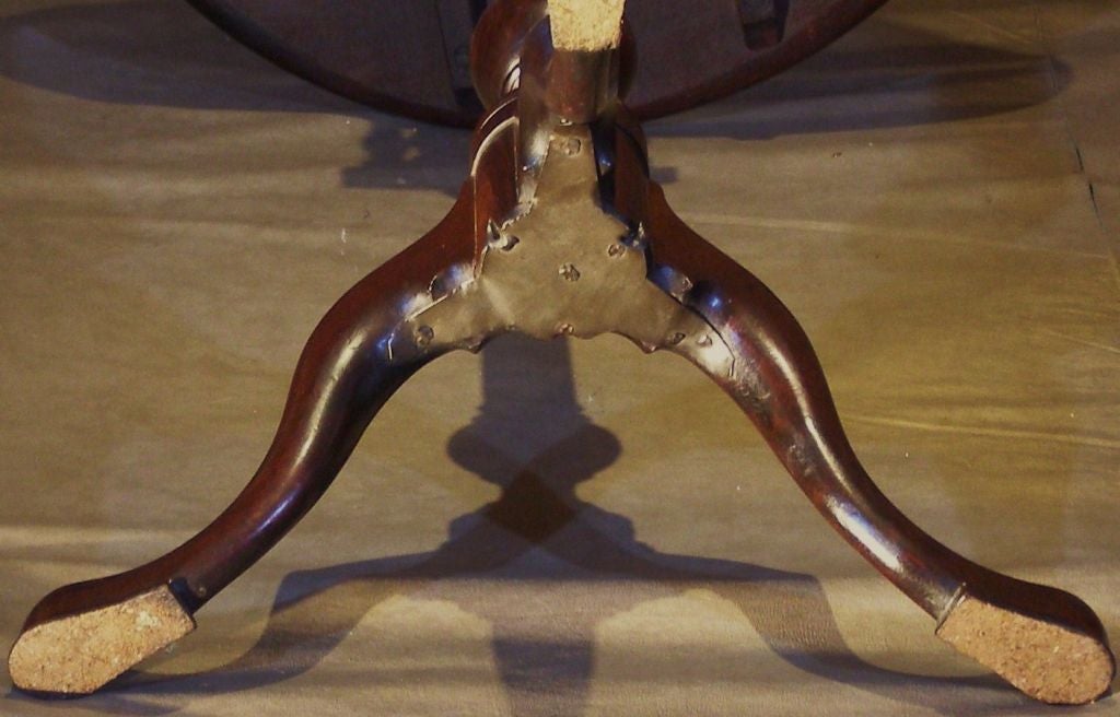 American 18th Century Philadelphia Mahogany Tip and Turn Candle Stand 4