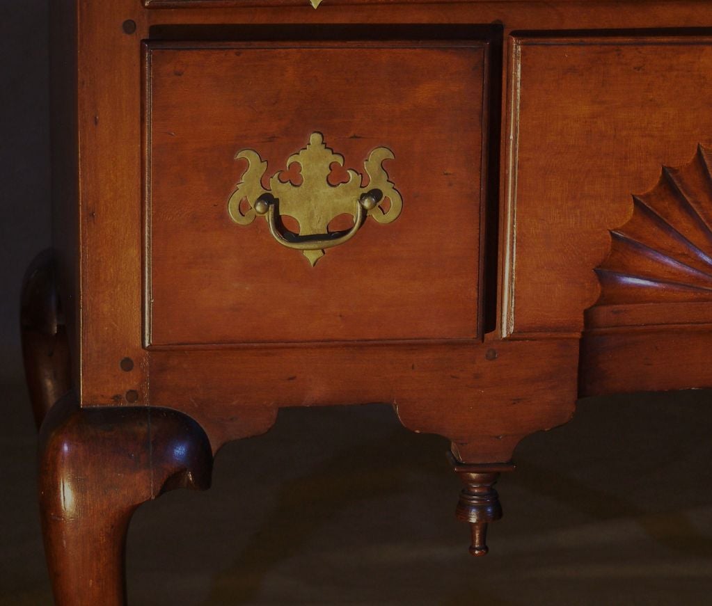 Poplar American Queen Anne Carved Cherry Low Boy / Dressing Table Ca. 1770