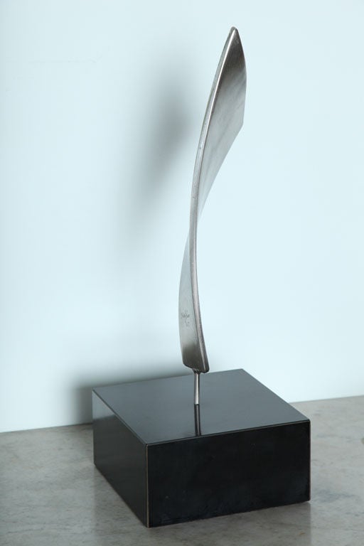 American Kafka Stainless Steel Sculpture on Base For Sale