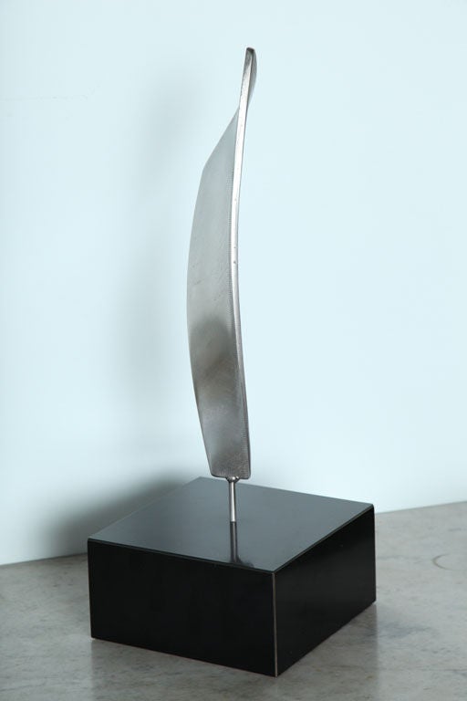 Kafka Stainless Steel Sculpture on Base In Excellent Condition For Sale In Hollywood, FL