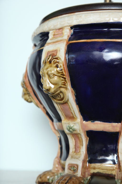 Pair of Mintons Porcelain Urns Now Mounted as Lamps For Sale 5