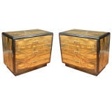 1970's Mastercraft brass etched commodes (pair) Italy